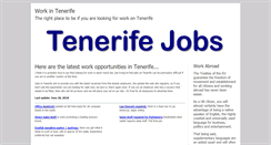 Desktop Screenshot of jobsintenerife.com